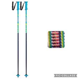 Lost poles - light and dark blue & neon green leki poles